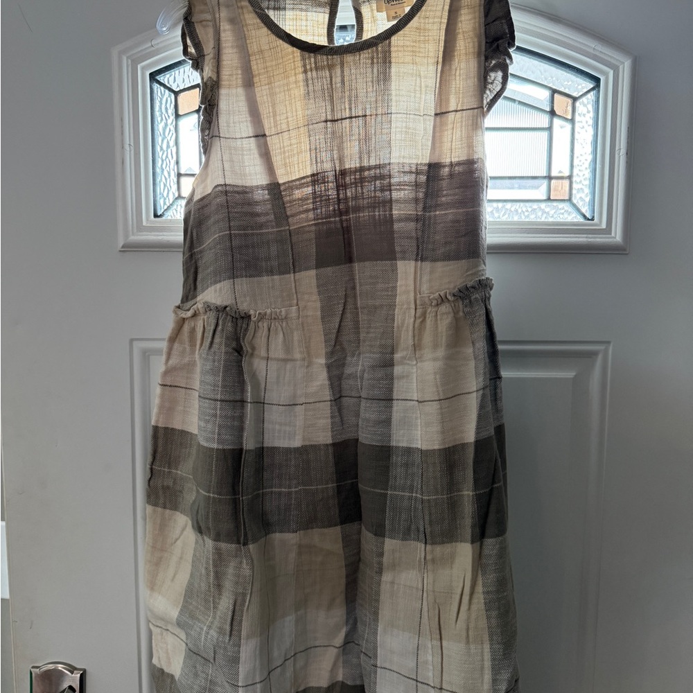 UpWest Black and Cream Plaid Mini Dress